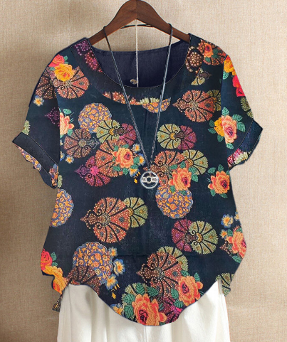 PureWear® - Trendiges kurzärmeliges Print-Top