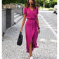 Cassandra Sommerkleid mit V-Ausschnitt und kurzen Ärmeln