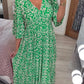 Joelina - Bohème-Kleid mit V-Ausschnitt und geraffter Taille