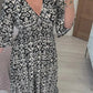 Joelina - Bohème-Kleid mit V-Ausschnitt und geraffter Taille
