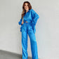 Beatrice - Stilvolle einreihige Bluse und Hose mit weitem Bein
