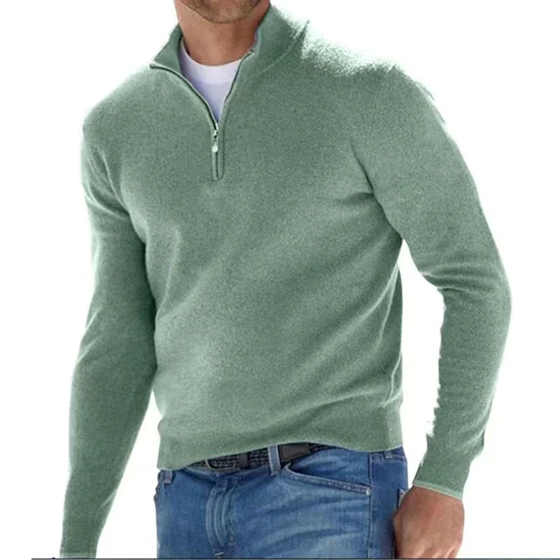 Tom polo - stylischer zipper-pullover für herren