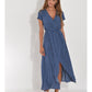 Cassandra Sommerkleid mit V-Ausschnitt und kurzen Ärmeln