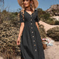 Frühjahr/Sommer-Kleid mit V-Ausschnitt aus Baumwolle - Annelies