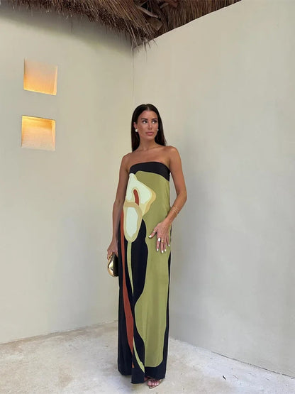 Maxikleid mit erdigen Farben - Veneta