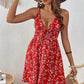 Lara - Rotes Blumen Minikleid