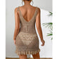 Sofia - Khakifarbenes Häkelkleid