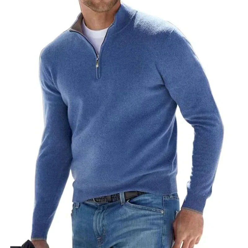 Tom polo - stylischer zipper-pullover für herren