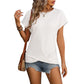 Clara - Beige Strukturiertes T-Shirt