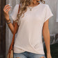 Clara - Beige Strukturiertes T-Shirt