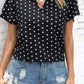 Klara - Schwarzes Polka-Dot-Blusentop