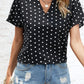 Klara - Schwarzes Polka-Dot-Blusentop
