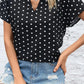 Klara - Schwarzes Polka-Dot-Blusentop