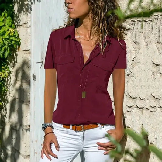 Bordeauxrote Hemdbluse - Fiona