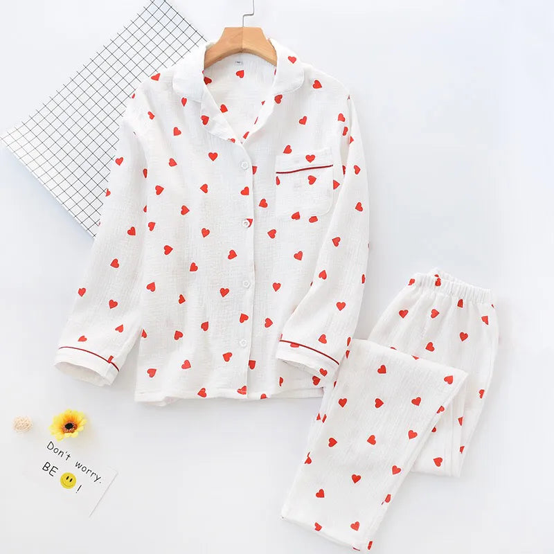 Lenea - doppellagiges pyjama-set aus baumwolle