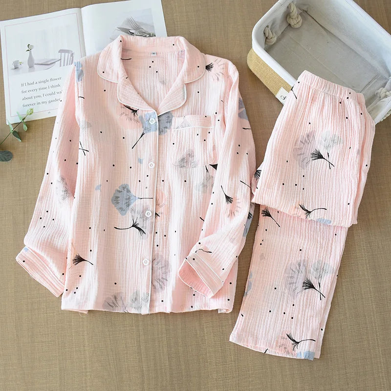 Lenea - doppellagiges pyjama-set aus baumwolle
