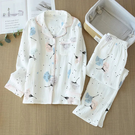 Lenea - doppellagiges pyjama-set aus baumwolle