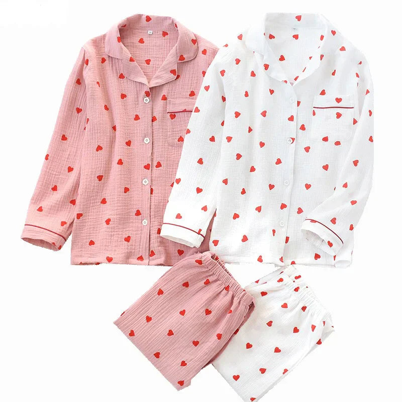 Lenea - doppellagiges pyjama-set aus baumwolle