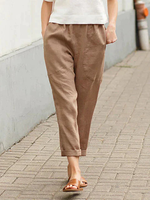HAILEY - Unifarbene gerade Hose