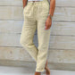 Beige Leinenhose für Damen