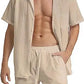 Schwarzes Kurzarm-Hemd und Shorts Set für Herren – Elegant und Vielseitig