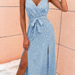 Zoe - Khakifarbenes Maxikleid