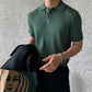 MARCUS - Atmungsaktives Gestreiftes Retro-Strick-Herren-Polo-Shirt