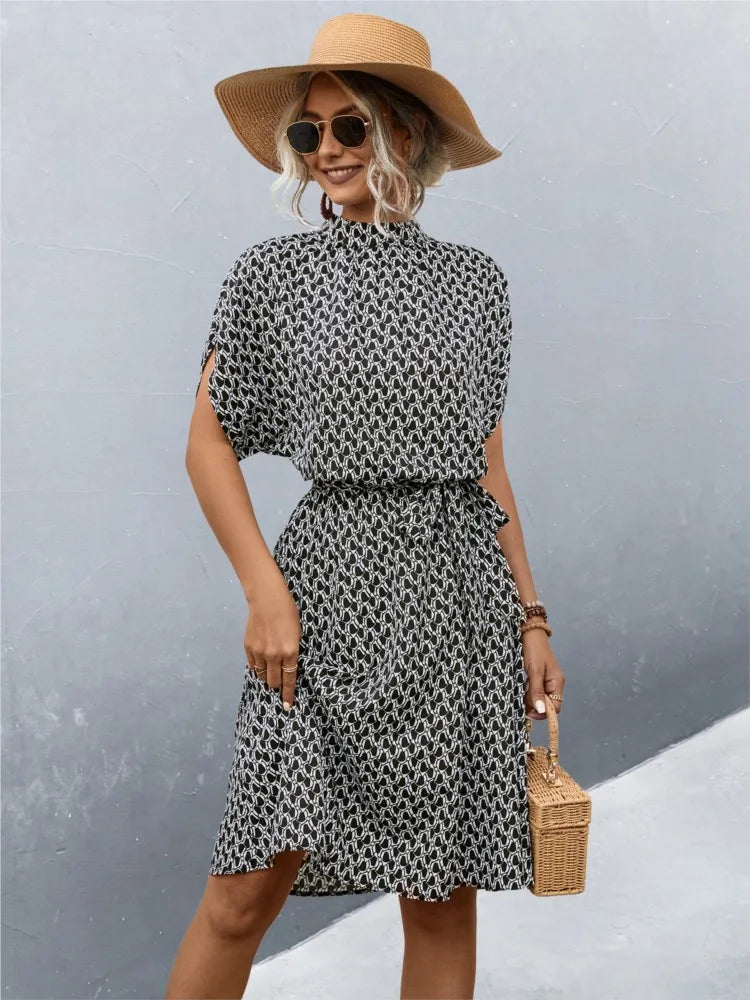 Bella - Khakifarbenes Wickelkleid mit Gürtel