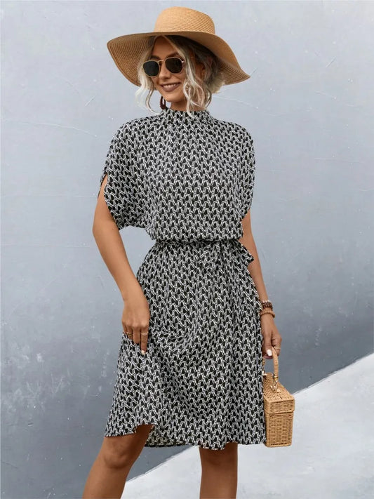 Bella - Khakifarbenes Wickelkleid mit Gürtel