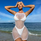 Lina - Weißes Netz-Badekleid
