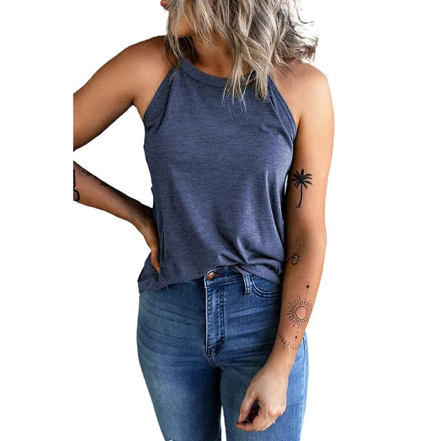 Anna - Schwarzes Basic-Tanktop
