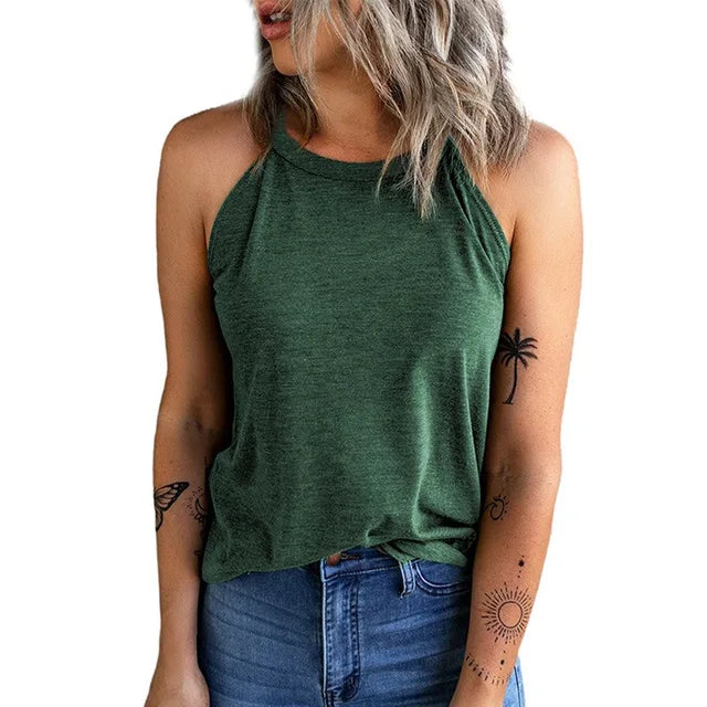 Anna - Schwarzes Basic-Tanktop