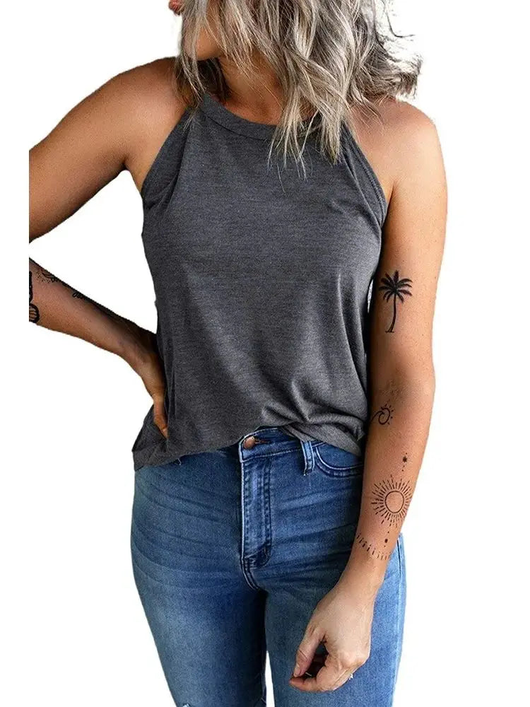 Anna - Schwarzes Basic-Tanktop
