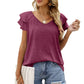 Lina - Schwarzes V-Ausschnitt T-Shirt
