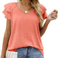 Lina - Schwarzes V-Ausschnitt T-Shirt