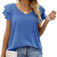 Lina - Schwarzes V-Ausschnitt T-Shirt