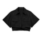 Hilda - Damen Vintage Kurzarm Leinen Crop Shirt