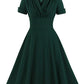Eva - Schwarzes V-Ausschnitt Wickelkleid