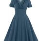 Eva - Schwarzes V-Ausschnitt Wickelkleid