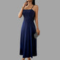 Julia - Beiges Midi-Schwingkleid