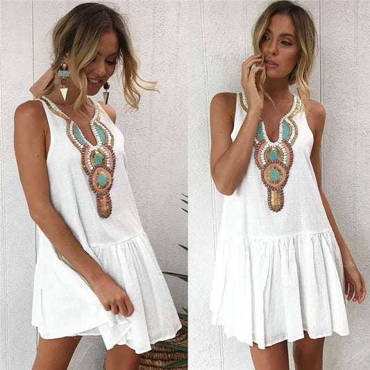 Elena - Leichtes Weißes Sommerkleid