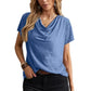 Eva - Schwarzes Cowl-Neck T-Shirt