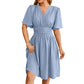 Lena - Schwarzes V-Ausschnitt Sommerkleid