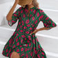 Susanna - Bedrucktes mittellanges Kleid mit ausgestellten Ärmeln