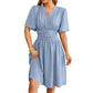 Lena - Schwarzes V-Ausschnitt Sommerkleid