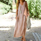 Nora - Graues Leinen Maxikleid