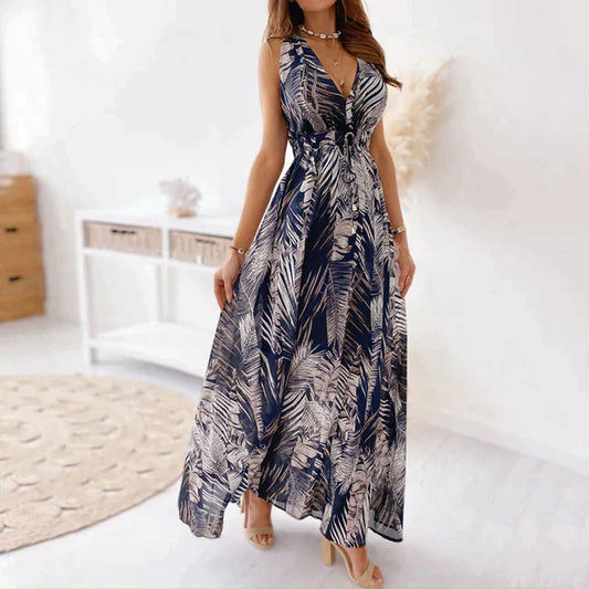 Hannah | Maxikleid mit tiefem V-Ausschnitt