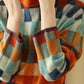 FallStil® - Herbst Pullover mit hohem Halsausschnitt im Schachbrettmuster