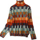 FallStil® - Herbst Pullover mit hohem Halsausschnitt im Schachbrettmuster