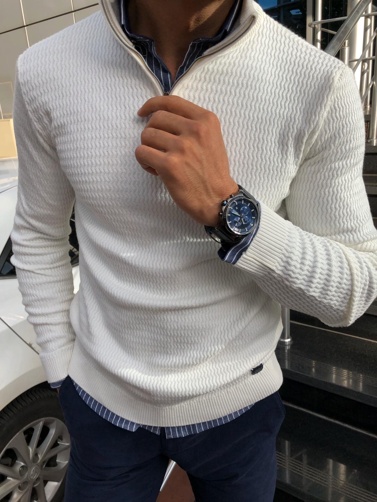 Kai - Slim-Fit Pullover mit Reißverschluss